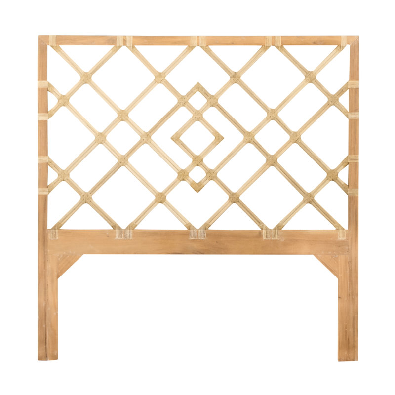 Darien Wood and Rattan Headboard, Queen, Natural