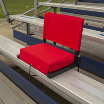 Kaganoon Stadium Seats With Back Support Cushion, Folding Stadium Seats For Bleachers Hold Up 400lbs, Wide Bleacher Seat With Shoulder Strap & Handle Comfort For Sports Events (Blue, 1pcs