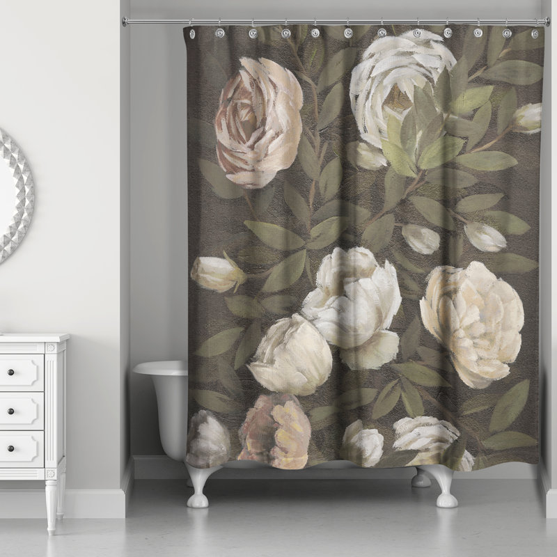 Antique Florals Warm Shower Curtain