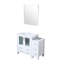 42 po Meuble-lavabo de salle de bain blanc avec armoire latérale et comptoir en céramique - 28 miroirs, fermeture en douceur, surface de teinture, miroir avec capacité de rangement suffisante, tiroirs fermés, grand