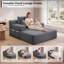 Ensemble 2 pièces de chaise longue en velours côtelé désossé, canapé-lit convertible avec poches latérales - aucun assemblage requis-131374082