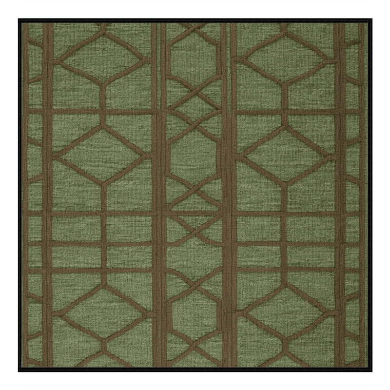Machine Washable Trellis Brown Area Rug, Square 3'