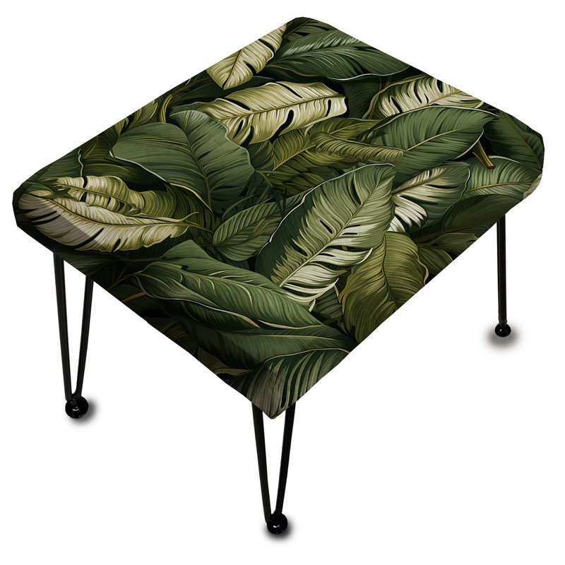 Vert Banana Leaf Bliss Tropical Motif V - Repose-pieds rectangulaire Tropical