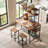 Kitchen Island with Stools, Dining Table Set with Storage and Power Outlet