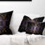 Coussin imprimé floral jaune et violet