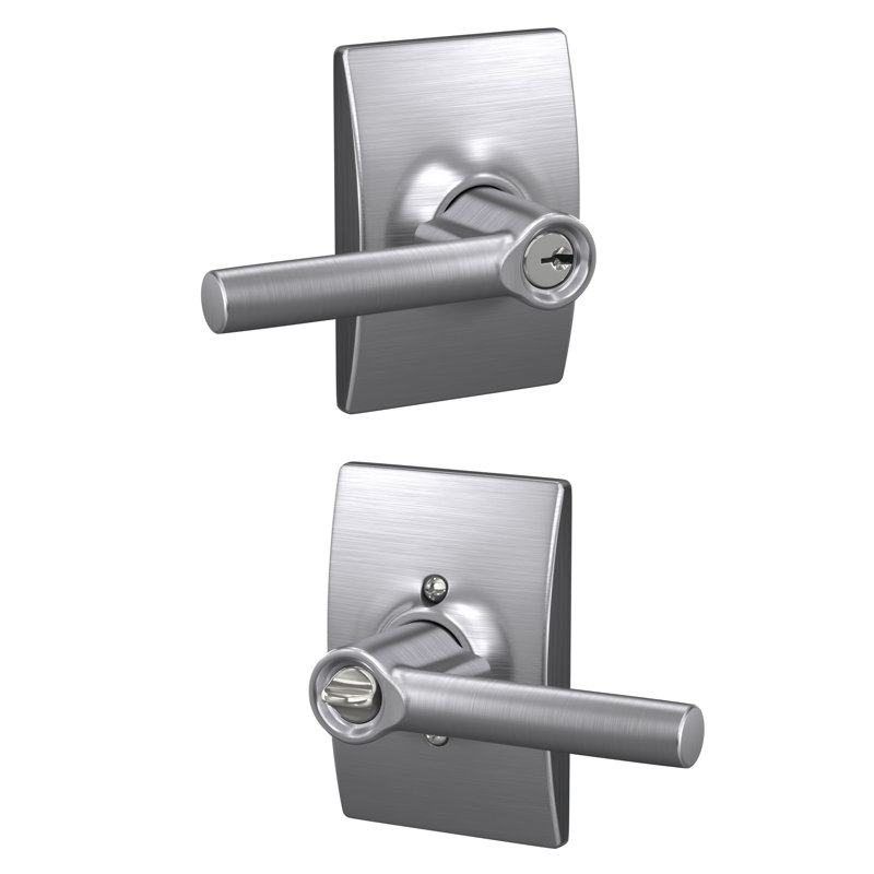 Broadway Keyed (Entry) Door Lever, Satin Chrome, Keyed Alike