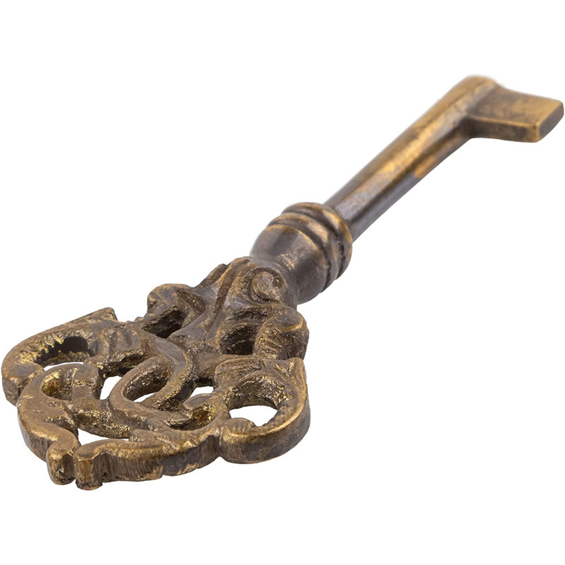 Hand Aged Solid Brass Skeleton Key
