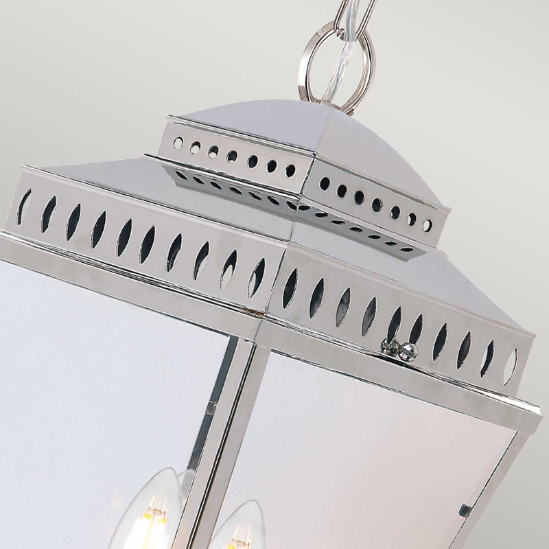 Ville 3 - Light Outdoor Hanging Lantern, Polished Nickel