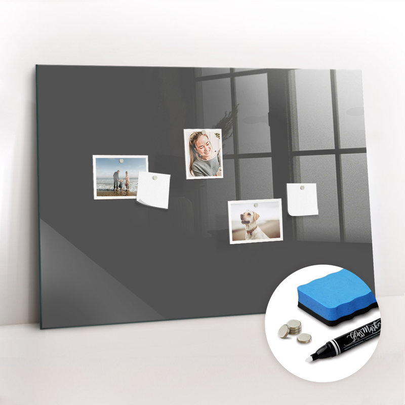 Magnetic Glass Dry Erase Board, Grey