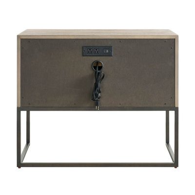 River Rock Metal Base Nightstand