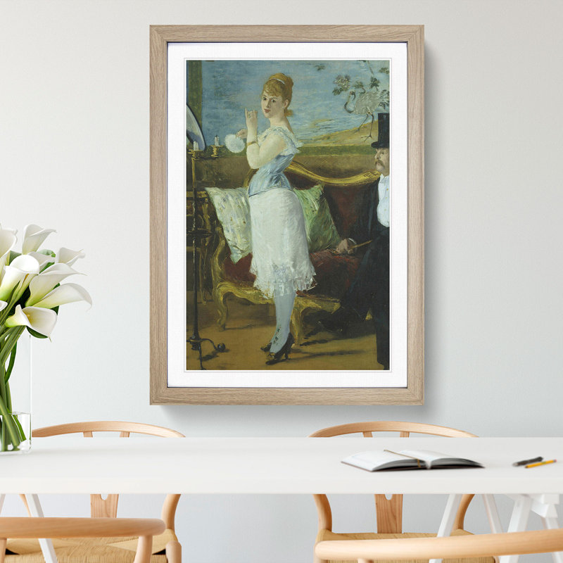 Nana by Edouard Manet - Picture Frame Painting, Oak Framed, 48cm H x 36cm W x 2cm D