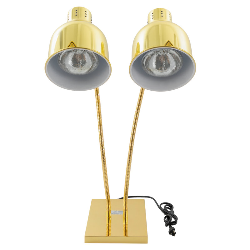Lampe chauffante 500 W à 2 têtes, Or
