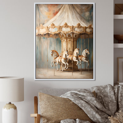 Beige Merry Go Round Carousel - Carousel Wall Art