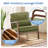 Upholstered Linen Blend Accent Chair with Wooden Legs and Lumbar Pillow-1193044491