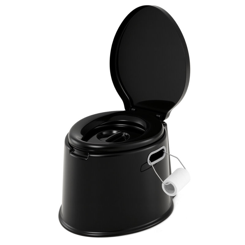 Portable Travel Toilet Camping Toilet W/Detachable Inner Bucket-Green, Black
