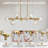 39" Gold Mid Century Chandelier Glass Pendant Light-947264666