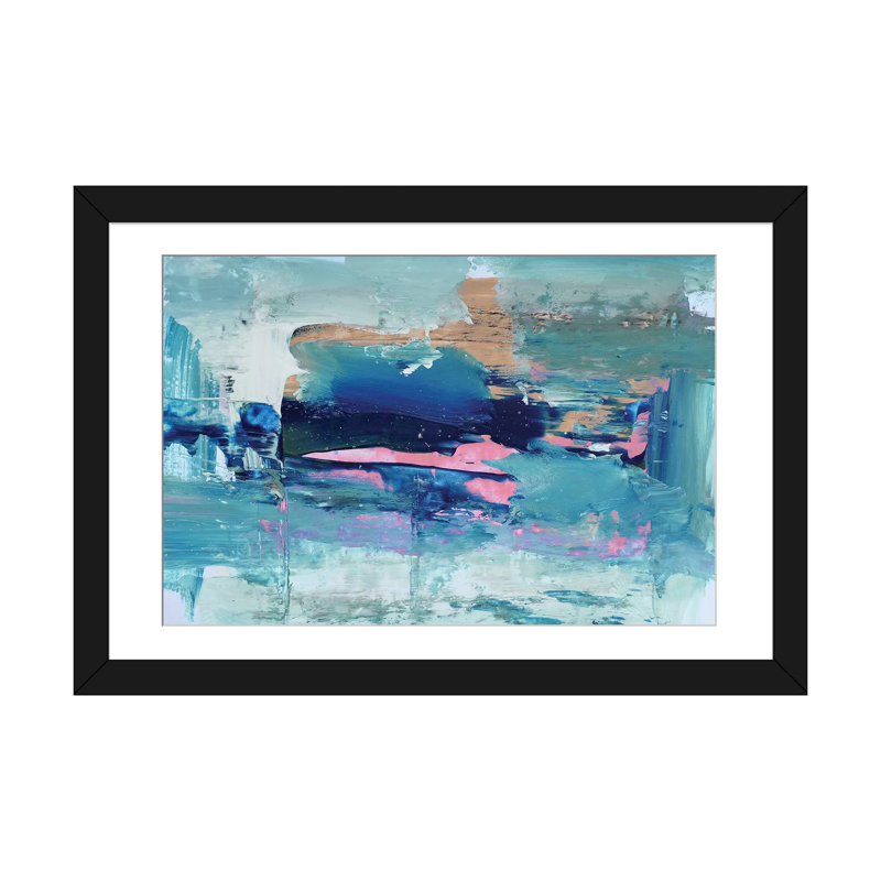 « large ocean », reproduction sur toile, H 24 po x l 32 po x P 1 po, Papier beaux-arts encadré noir, Blanc