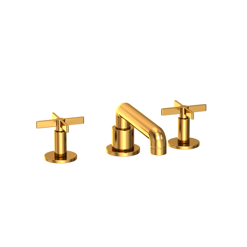 Tolmin Widespread Bathroom Faucet with Drain Assembly, Aged Brass