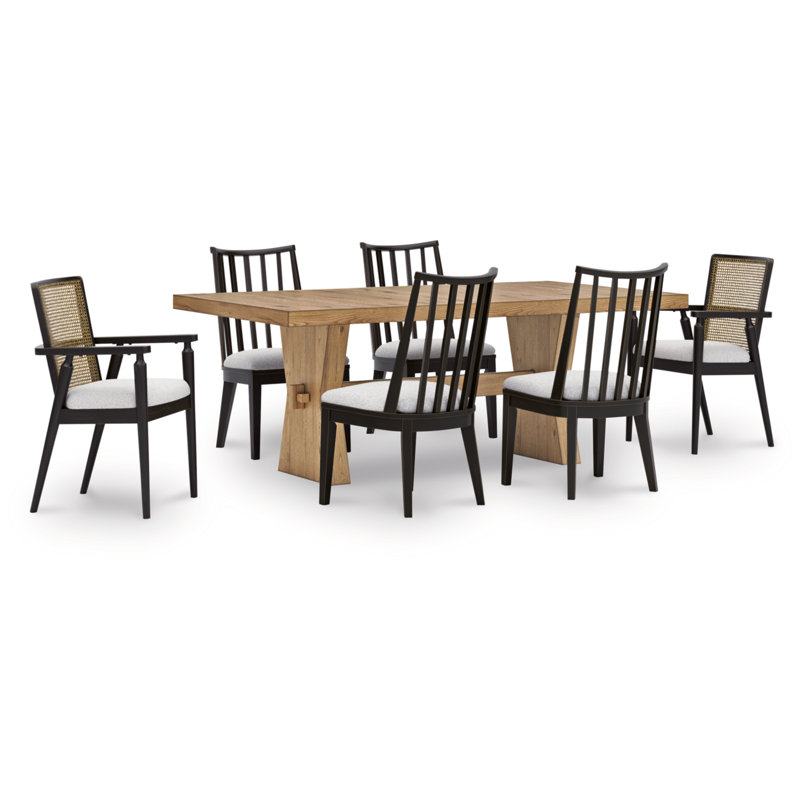 Galliden 7-Piece Dining Package, 7 Pieces: Table, 2 Arm Chairs, 4 Side Chairs
