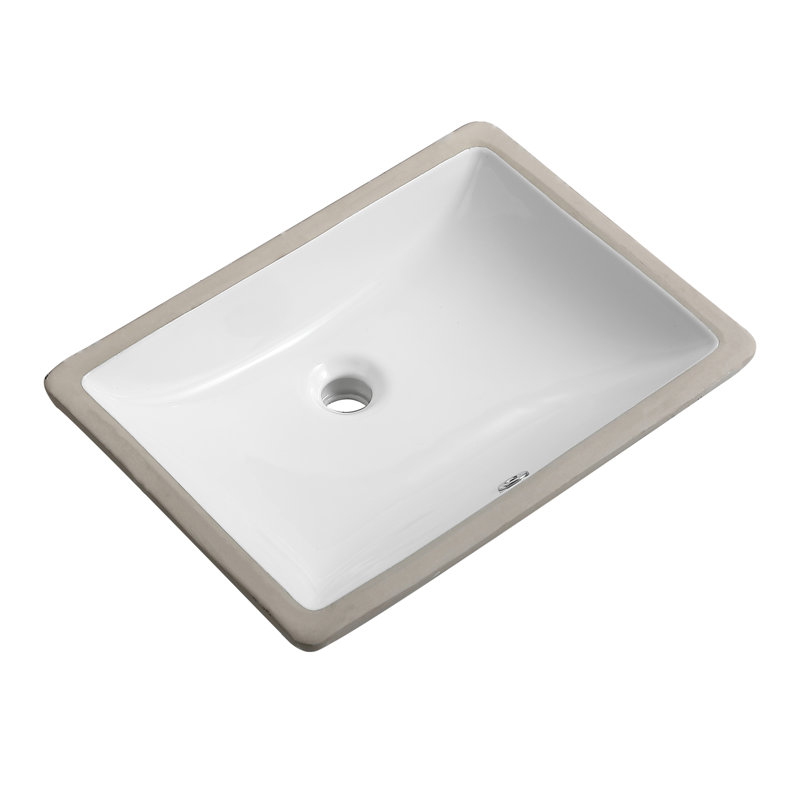 Lavabo de salle de bain encastrable rectangulaire en céramique blanche avec trop-plein Ada 20 po x 15 po Ada