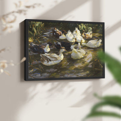 White Ducks in the Pond - Imprimé encadré - Restickable