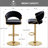 Velvet Swivel Bar Stools Set of 2, Adjustable Height Counter Barstool Modern Gold Base Barstools with Upholstered Woven Back for Kitchen Counter Dining Room,Black-1434212195-1429021765