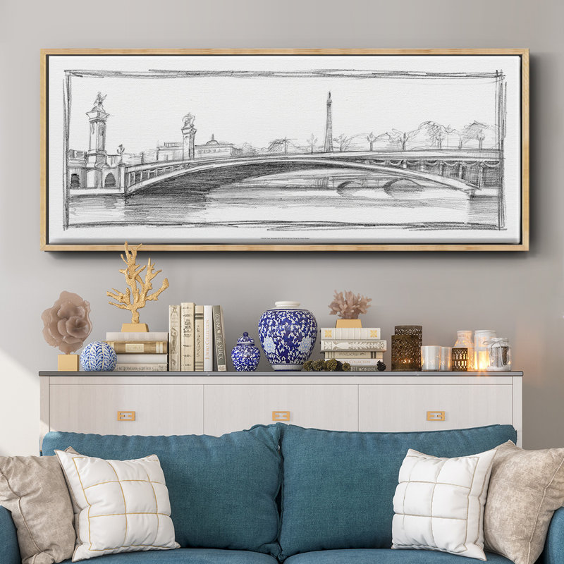 Pont Alexandre III- Framed Canvas, 12" H x 30" W