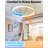 20" Smart Flush Mount Ceiling Fan with RGB & CCT Dimmable LED Light, 6-Speed Reversible Bladeless Fandelier, Low Profile Ceiling Fan with App/Remote Control, White-1202359764