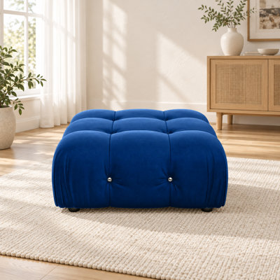 Jesse 34.5" Wide Velvet Tufted Square Standard Ottoman