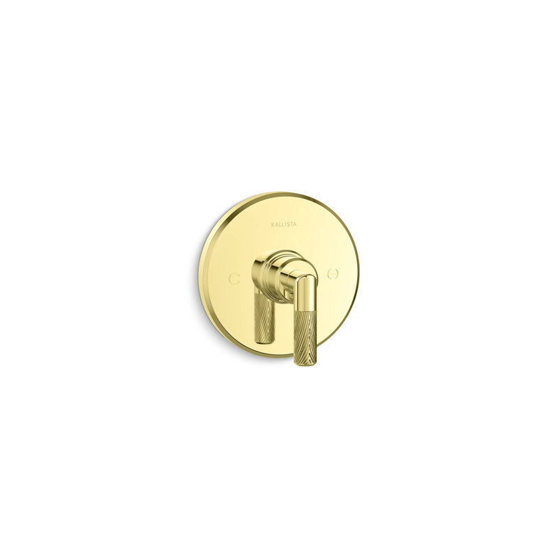Pinna Paletta® Thermostatic Trim, Lever Handle, Unlacquered brass