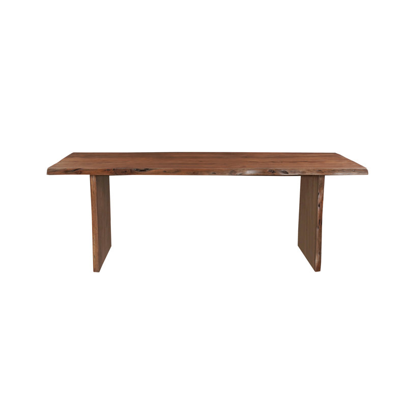 Table de salle à manger en bois massif Live Edge, H 30 po x L 84 po x l 40 po, Brun