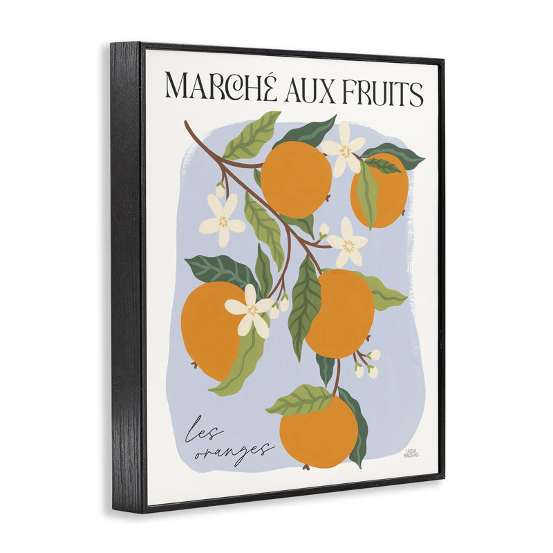Marche aux oranges, estampe numérique encadrée par Wild Apple Portfolio, Giclée encadrée noir minuit, H 14 po x l 11 po