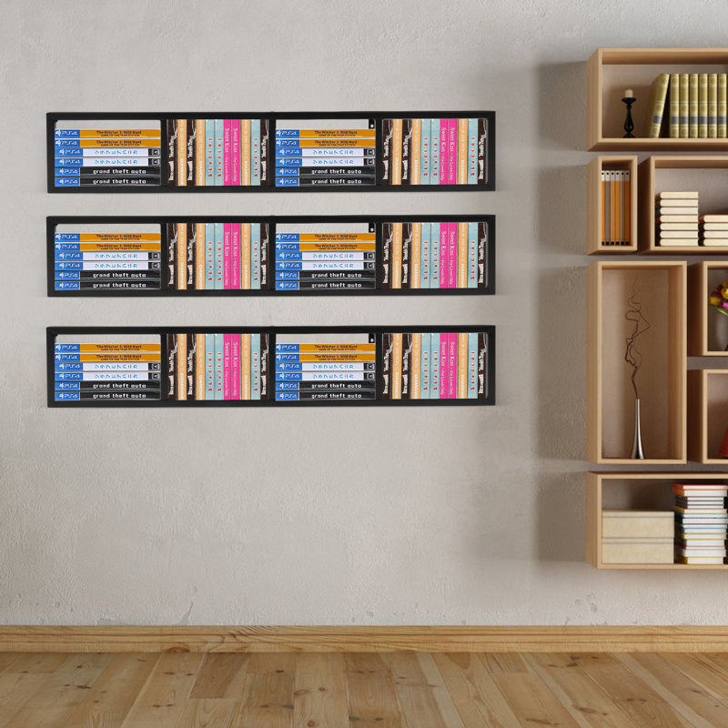Metal Wall Mounted Media Storage, Black