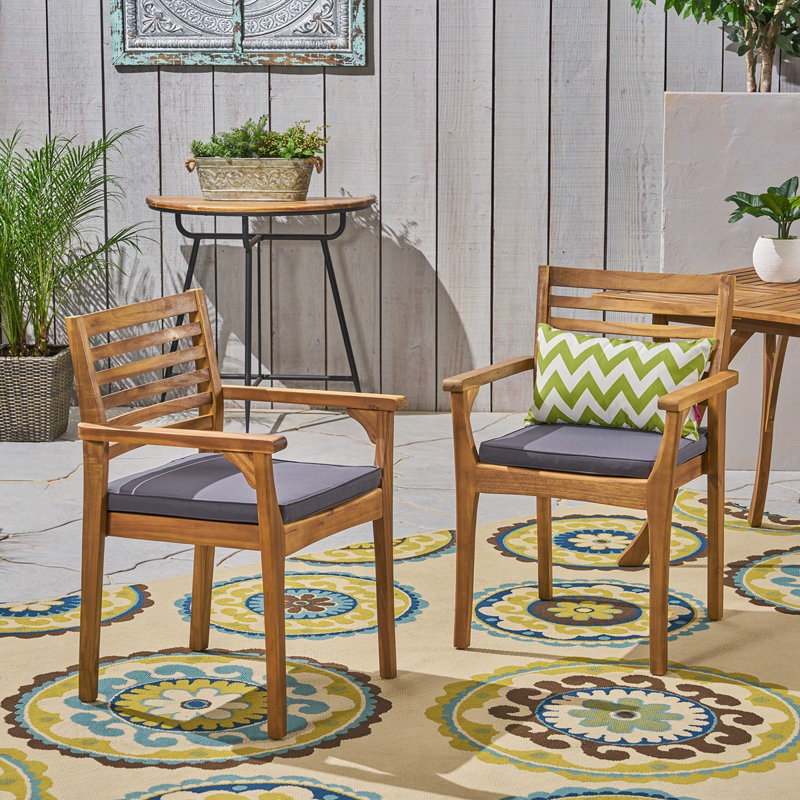 Outdoor Dining Chairs Set of 2, Gray