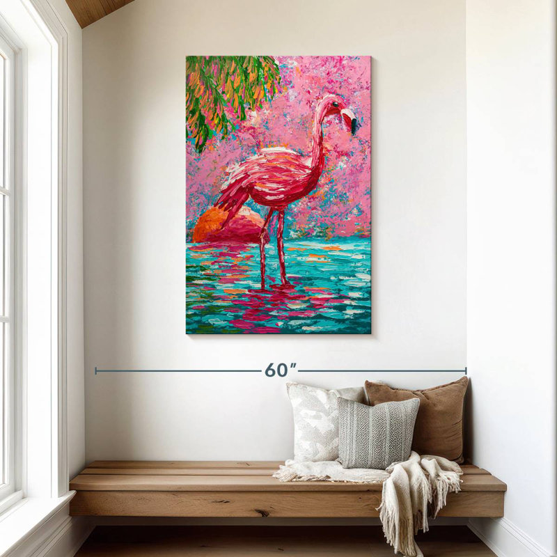 Brampt Abstract Flamingo, 45" H x 30" W