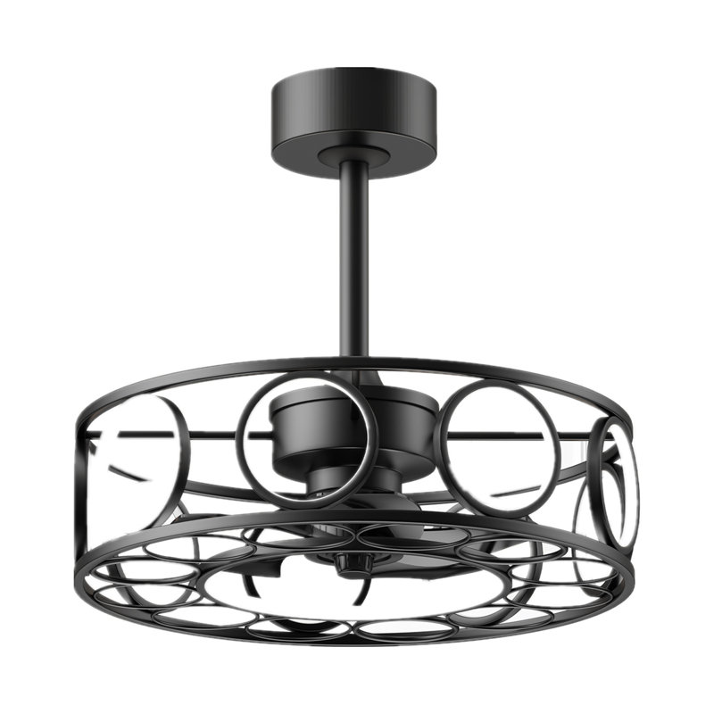 Caged Ceiling Fans With Lights Remote Control, Small Farmhouse Ceiling Fans With Light 3 Color Temperature