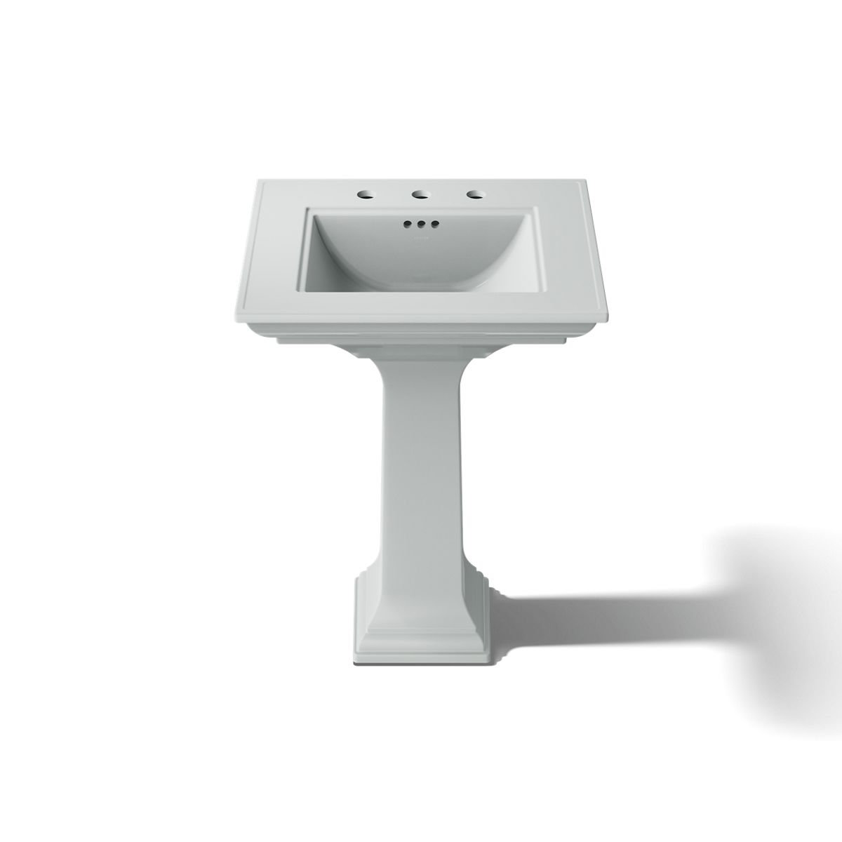 Memoirs Stately Pedestal Bathroom Sink, Ice Gray, 8" Centers, 34.75" H x 20.5" W x 24.5" L