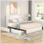 Grand lit plateforme tapissier Grimona Anda Ivory