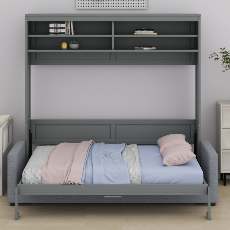 Murphy Bed Wall Bed With Sofa, Grey