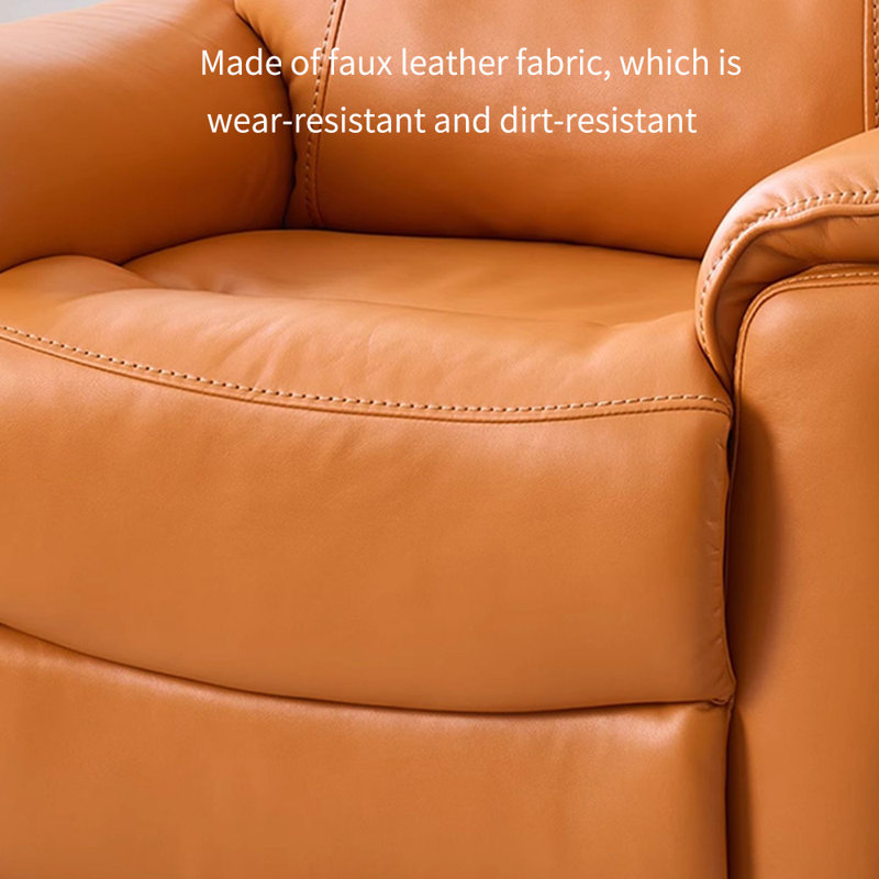 Chaise longue ergonomique en similicuir de luxe, Orange
