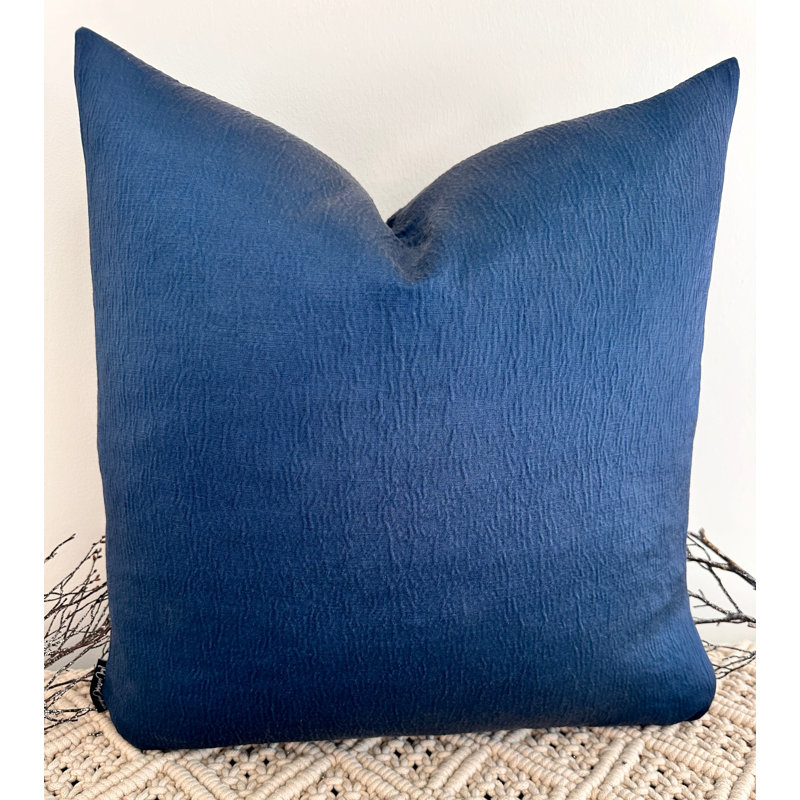 Abstract Square Cushion Cover, Navy 