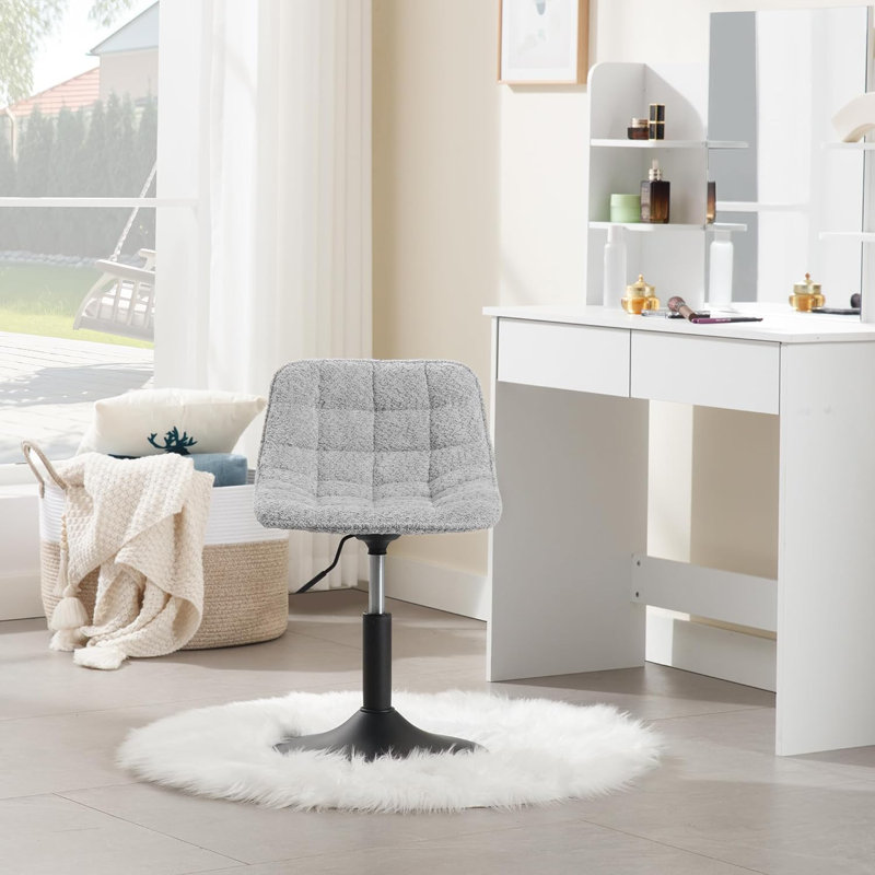 Niyati Swivel Upholstered Adjustable Height Counter Stool, Grey