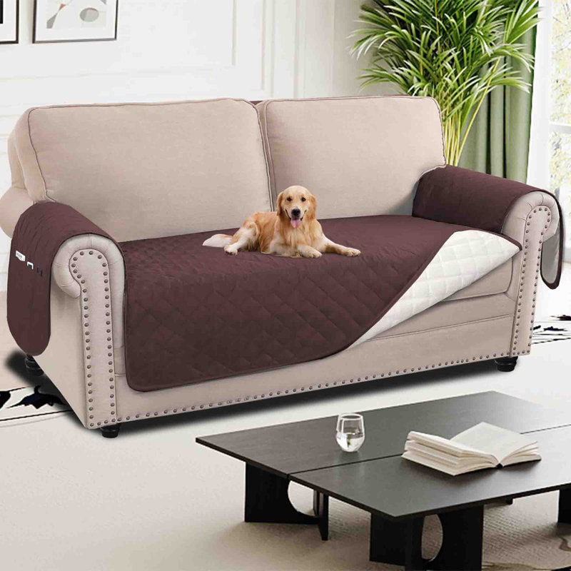 Polyester Sofa Slipcover, Brown