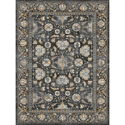 Bazaar Black Easy to Clean Vinyl Rug