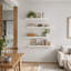 4 Pieces MDF & Thick Steel Bracket Floating Shelves