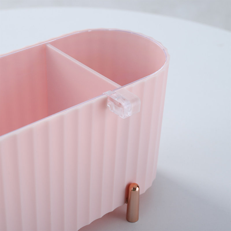 Carlstrom Plastic 3 Compartment Makeup Organiser, Pink