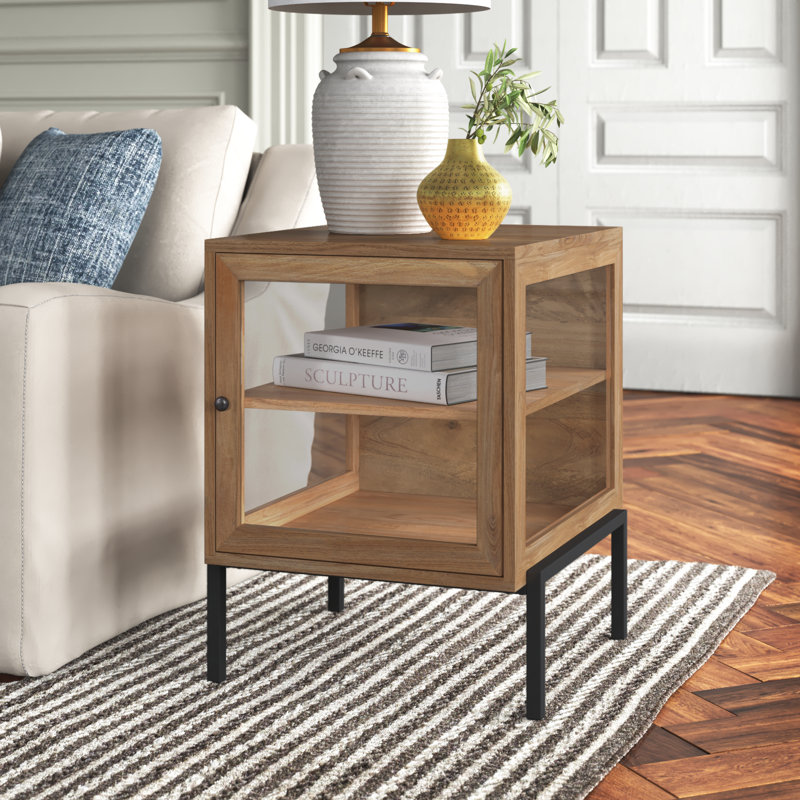 Warner Solid Wood Top End Table, Light Brown