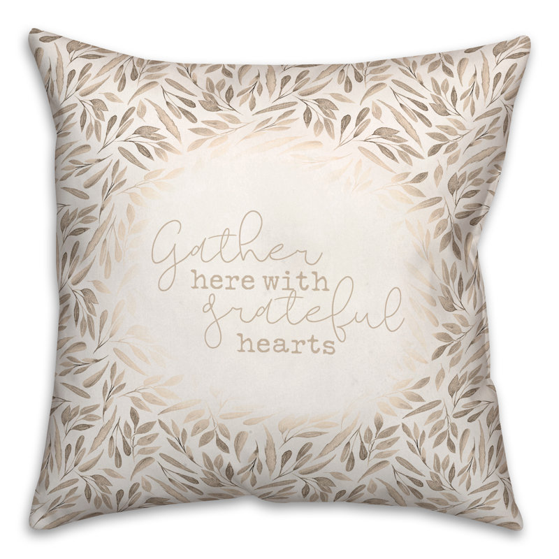Floral Throw Pillow, 18" H x 18" W