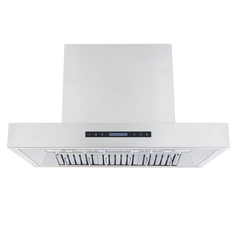 Hotte pour îlot de cuisine 60 pouces PROLINE, conduit, 1100 CFM, acier inoxydable, lumières DEL, commande tactile ACL, moteur de soufflage ULTRA-SILENCIEUX, 4 vitesses, garantie de 3 ans