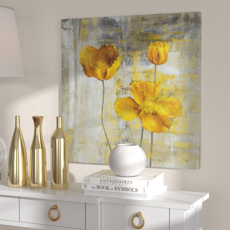 Yellow Flowers II by Carol Black - Wrapped Canvas Painting, 45.72 cm H x 45.72 cm W x 1.91 cm D, No Frame